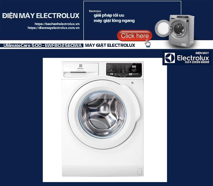 UltimateCare 500 - EWF8025EQWA Máy giặt Electrolux cửa trước tiết kiệm điện năng, vận hành ổn định, phù hợp cho gia đình, dịch vụ sửa chữa điện tử điện lạnh Nguyên Dương.