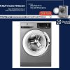 Máy giặt Electrolux màu bạc, thiết kế hiện đại, tích hợp công nghệ mới, phù hợp cho gia đình, tiết kiệm điện năng, vận hành êm ái, dễ sử dụng.