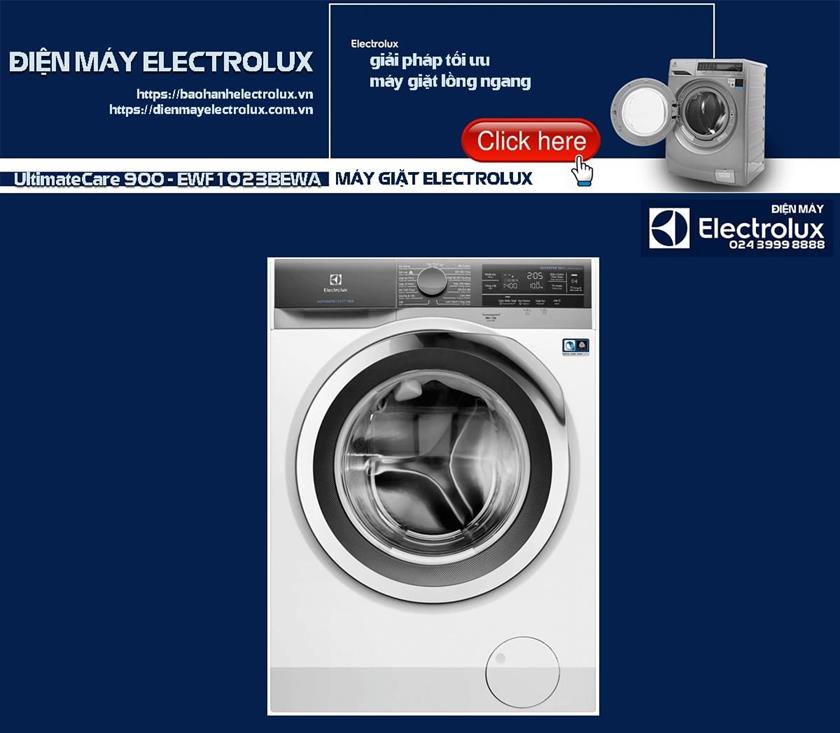 UltimateCare 900 - EWF1023BEWA Máy giặt Electrolux hiện đại, bền bỉ, thiết kế nhỏ gọn tiết kiệm không gian cho gia đình. Dịch vụ sửa chữa uy tín tại Điện Tử Điện Lạnh Nguyên Dương, liên hệ 0988 177 888 để được hỗ trợ chuyên nghiệp.