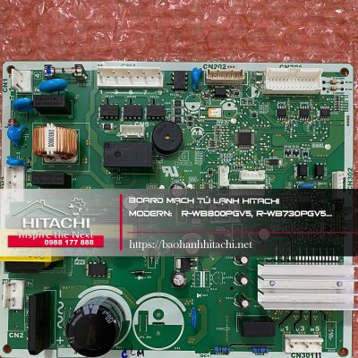 Mạch điều khiển điện tử tủ lạnh Hitachi, linh kiện board máy lạnh Nhật Bản, sửa chữa điện tử tủ lạnh Hitachi tại Nguyên Dương.